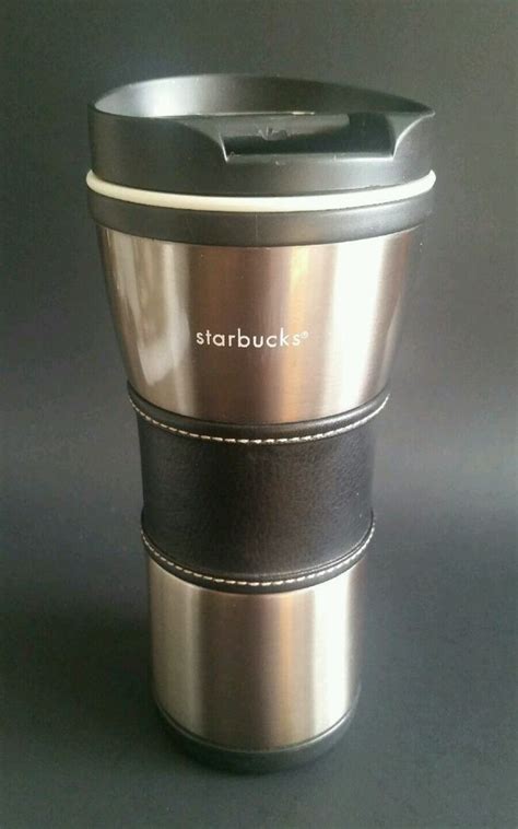 The 16oz tumbler can hold a grande size beverage from the coffee retailer and is also a nice alternative to keep homemade beverages crisp. Starbucks 2005 Black Leather Sleeve Stainless Steel ...