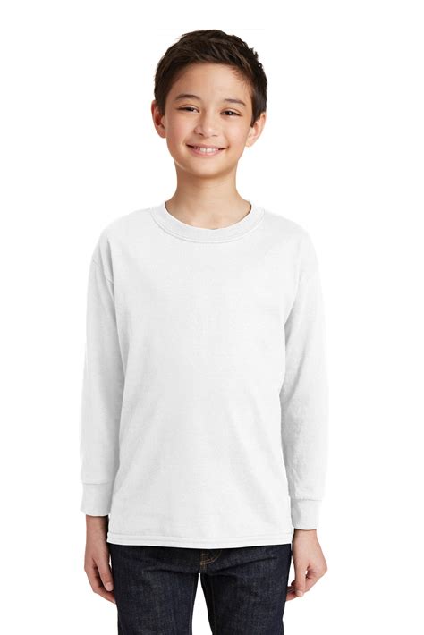 Gildan - Gildan Boys 100 Percent Cotton Long Sleeve Taped Neck T-Shirt. 5400B - Walmart.com 