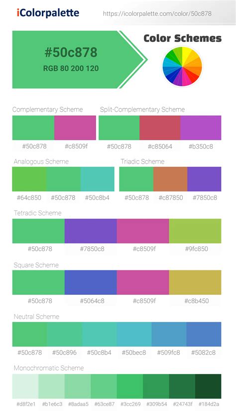Emerald Reflection Color 50c878 Information Hsl Rgb Pantone