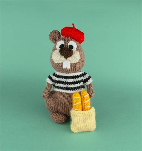 Knitting Pattern Monsieur Beaver French Style Beaver Toy Etsy