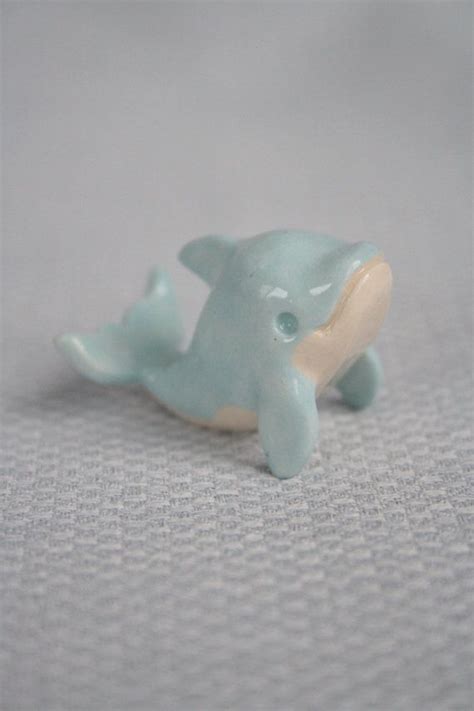 Ceramic Light Blue Dolphin Tiled Whale Figurine Miniature Etsy Norway