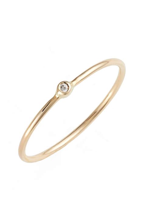 Zoe Chicco 14k Yellow Gold Paris Small Circle Diamond Ring In White