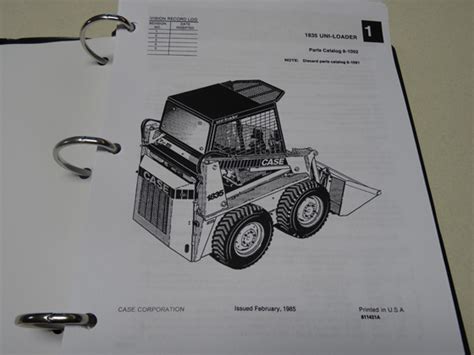Case 1835 Uni Loader Skid Steer Parts Catalog Manual