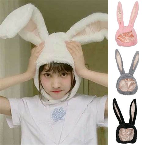 Adults Kids Plush Rabbit Bunny Ears Topi Hat Fluffy Long Earflap Cap