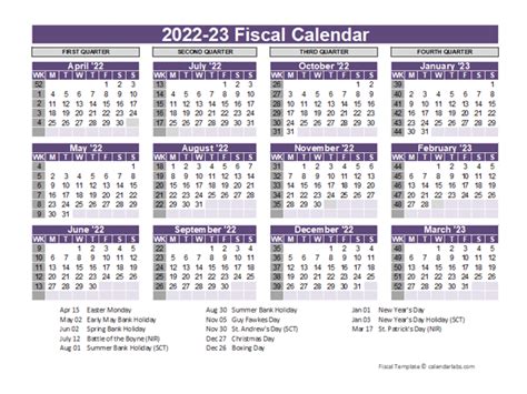 Uk Fiscal Calendar Template 2022 2023 Free Printable Templates