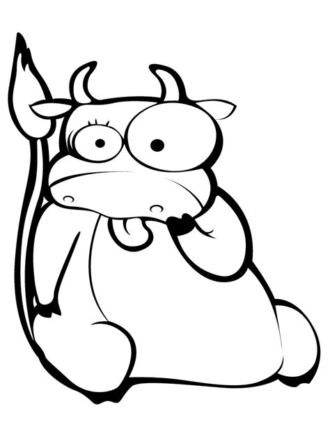 Cartoon Cow Coloring Pages Clipart Best