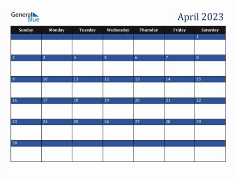 April 2023 Monthly Calendar Pdf Word Excel