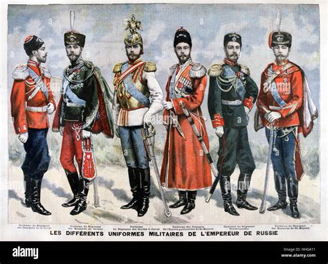 Different Uniforms Worn By Tsar Nicholas Ii Of Russia Deposed In 1917
