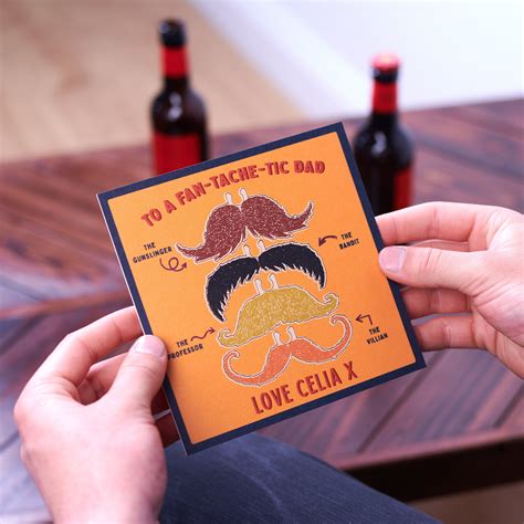 Personalised Pop Out Moustache Dad Card