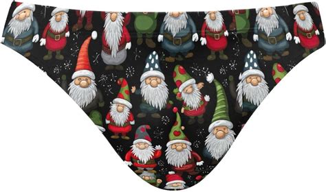 Christmas Xmas Gnome Dwarfs Swim Briefs For Men Swimsuit Bikini Swimwear S B0400444