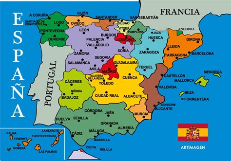 Comunidades Capitales Autonomas Espana Map