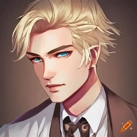 Charming Handsome Anime Character With Blonde Hair And Blue Eyes On Craiyon
