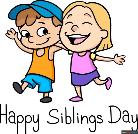 How To Draw A National Siblings Day Poster Really Easy Drawing Tutorial