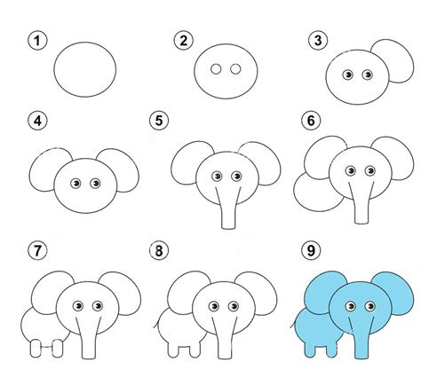 Dibujos De Elefantes Fáciles Para Hacer Paso A Paso 🙂