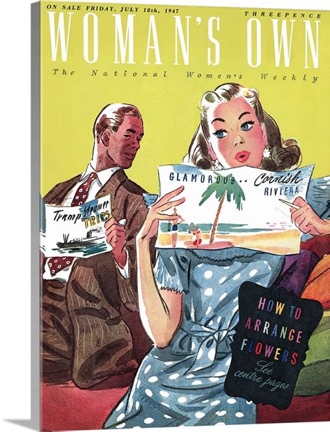 1940s Uk Womans Own Magazine Cover Wall Art Canvas Prints Framed