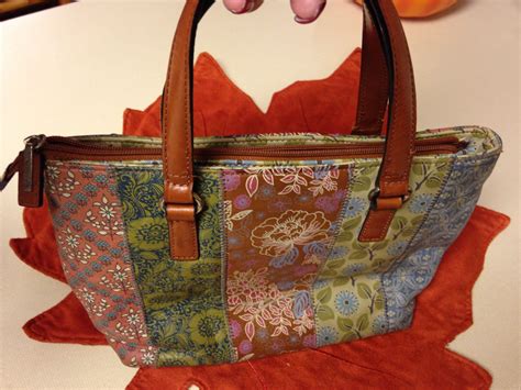 Fossil Floral Leather Patchwork Purse