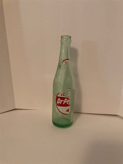 Vintage Dr Pepper 10 2 4 Green Glass Soda Bottle 1950s 10oz Etsy