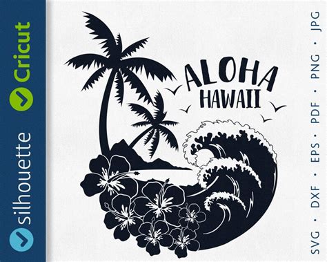 Aloha Svg Hawaii Svg Beach Svg Palm Summer Clipart Svg Png Dxf Etsy
