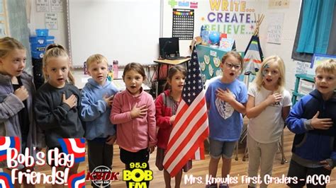 Ksok 959bobfm Bobs Flag Friends Mrs Knowles First Grade Acca