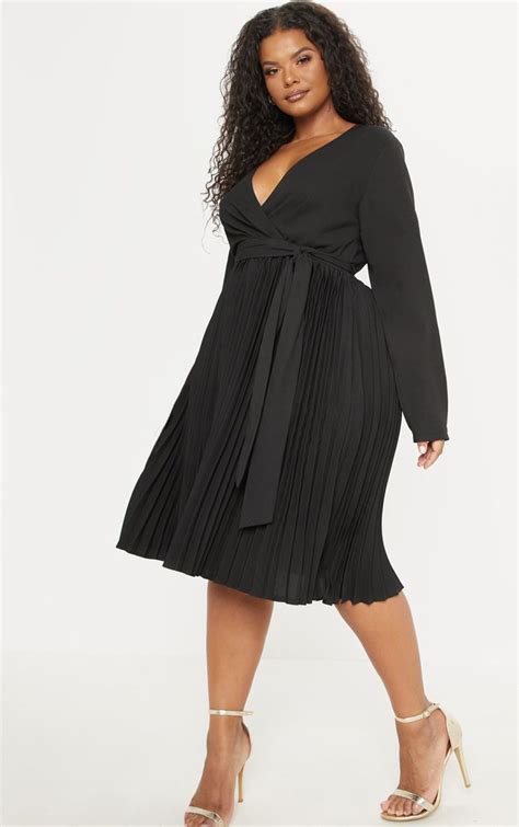 Plus Black Dress Plus Size Prettylittlething Aus