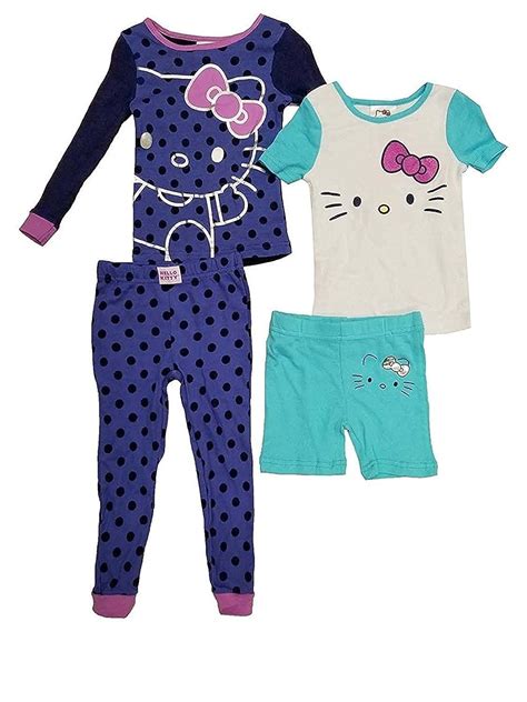 Komar Kids Hello Kitty Girls 4 Piece Cotton Pajamas