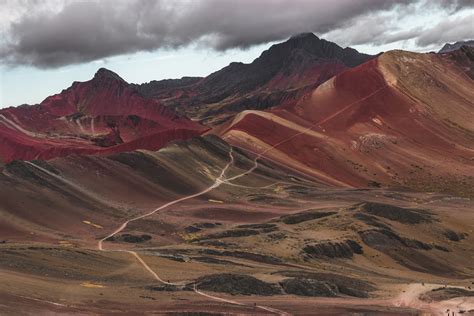 Rainbow Mountain In Vinicunca Mountain Of Seven Colors In Perú