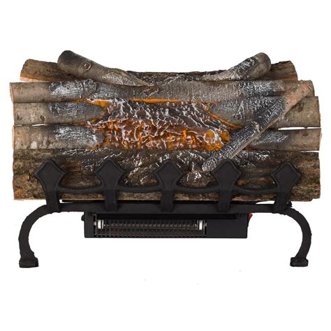 Pleasant Hearth 205 In Crackling Electric Fireplace Logs With Grate
