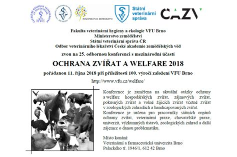Konference „ochrana Zvířat A Welfare 2018 Česká Akademie