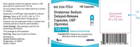 Ndc Package 27241 115 01 Divalproex Sodium Capsule Coated Pellets Oral