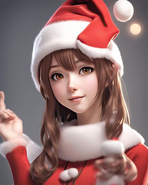 Premium Ai Image Beautiful 3d Lady Santa Claus