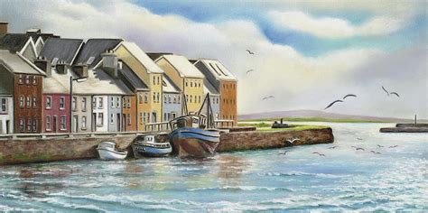 The Long Walk Claddagh Galway Painting By Irish Art Pixels