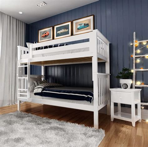 Twin Bunk Beds White Dillon White Twin Bunk Bed With Stairway Storage