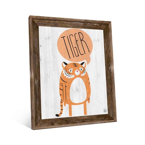 Painting Framed In Reclaimed Wood Tiger Acrylic Etna Com Pe