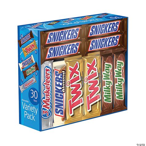 Mars Chocolate Full Size Candy Bars Assorted Variety Box 30 Count