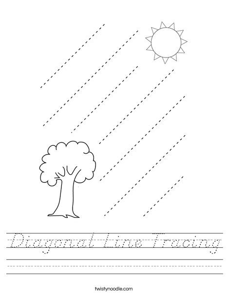 Diagonal Line Tracing Worksheet Dnealian Twisty Noodle