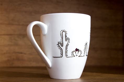 Desert Cactus Mug Succulent Mug Rabbit Dishwasher Safe Gold Etsy