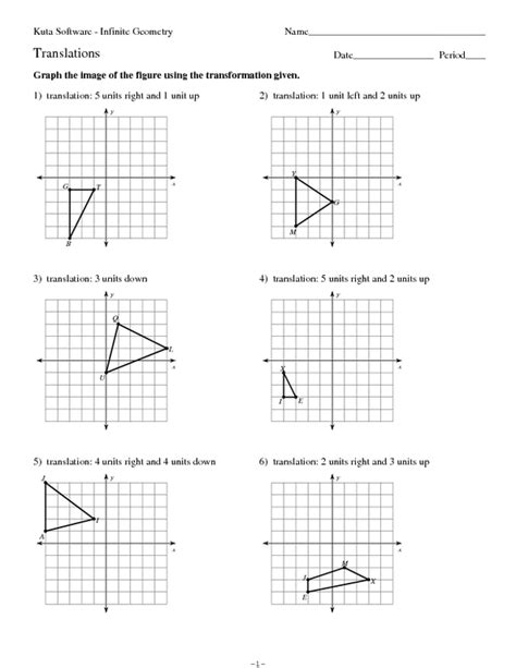 Graphing And Writing The Rule For Transformations Worksheet For 8th