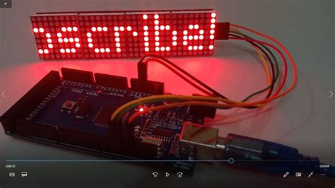 Displaying A Scrolling Text 4 In 1 Max7219 8x8 Led Matrix Display And