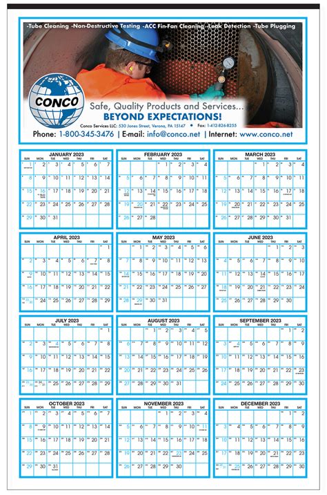 Full Color Year View Calendar A101c American Calendar