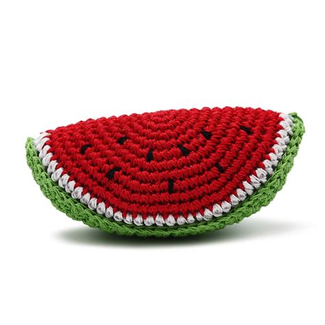 Watermelon Crochet Dog Toy With Squeaker Puplife Dog Supplies