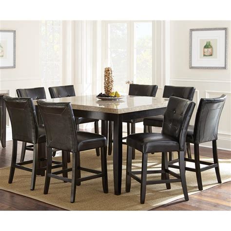 Monarch Marble 9 Piece Counter Height Dining Set In Cherry Mc54549pc