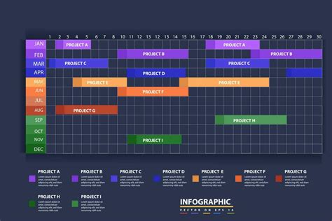 Infographic Template For Business 12 Monthly Modern Timeline Gantt