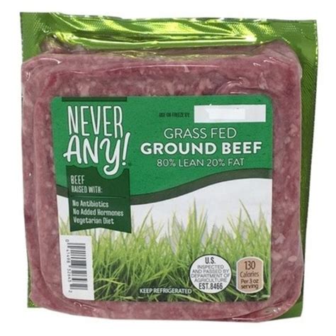 Never Any 80 Lean 20 Fat Grass Fed Ground Beef 1 Lb From Aldi