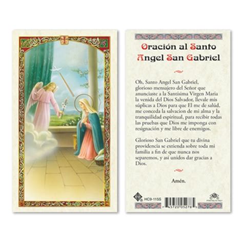 Oracion Al Santo Angel San Gabriel Laminated Prayer Card Discount