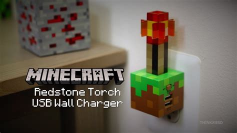 Minecraft Redstone Torch Usb Wall Charger From Thinkgeek Youtube