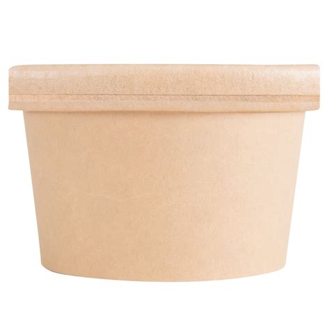 Ecochoice 8 Oz Kraft Compostable Paper Soup Hot Food Cup With Vented