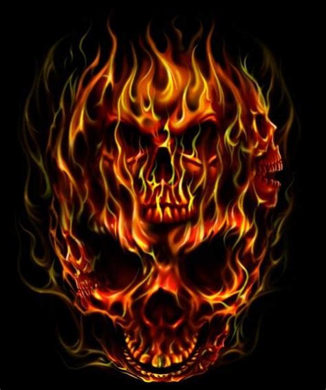 Flame Skull By Adrian Balderrama Skull Skulls