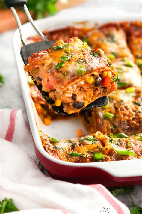 Vegetarian Black Bean Enchilada Casserole Recipe With Images