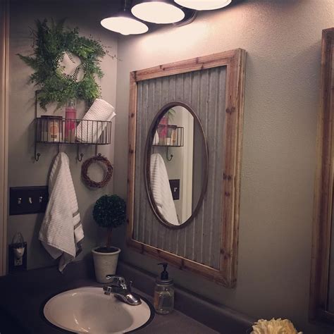 Our bathroom mirrors are available in traditional hardwoods, copper, and steel. Enjoli on Instagram: "#bathroomremodel #farmhouse # ...