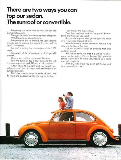 1972 Vw Super Beetle Brochure